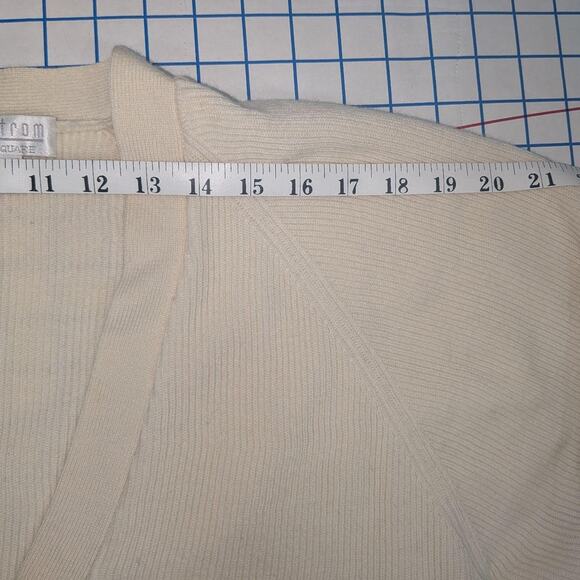 Nordstrom Town Square Ribbed Knit 100% Merino Wool Cardigan, Size M - Picture 5 of 8